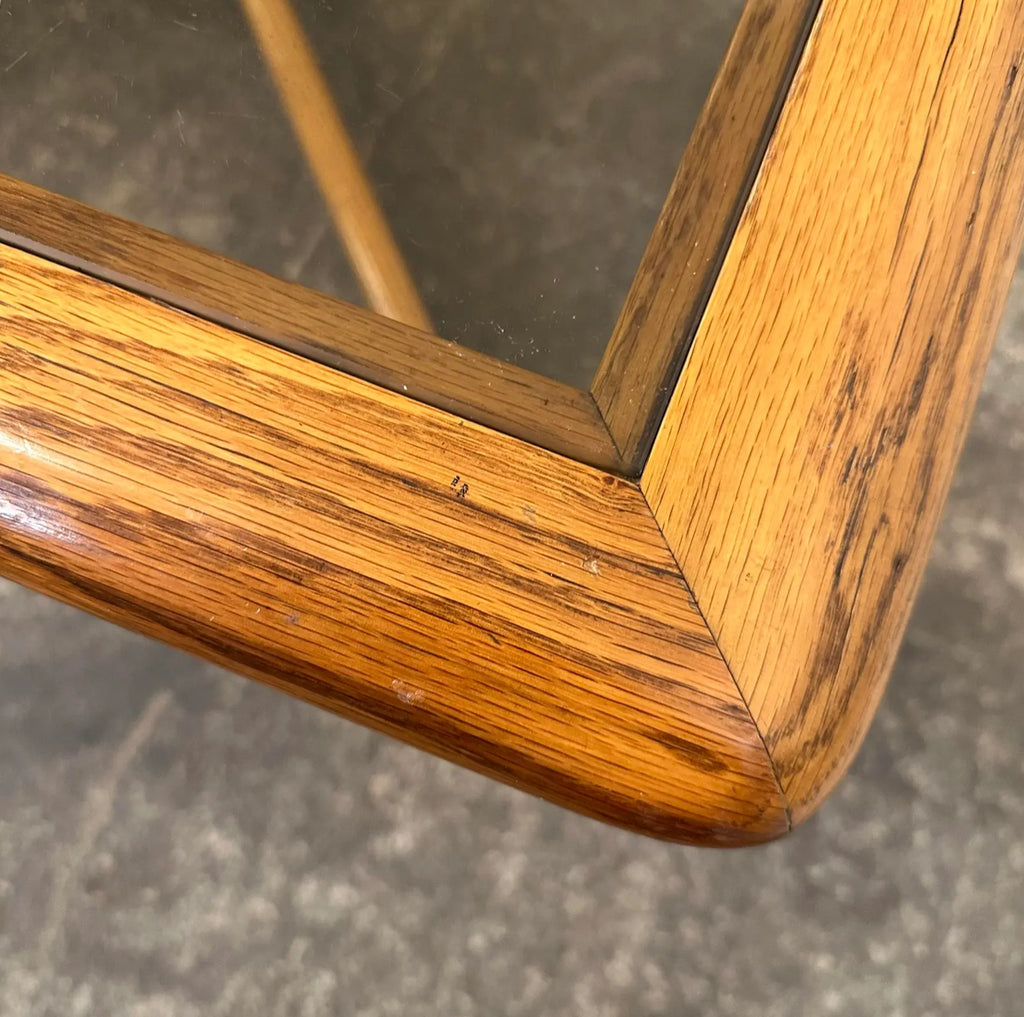 Lane Perception Smoked Glass Top and Oak Coffee Table