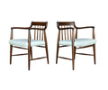 Pair of American Walnut Armchairs by Heritage Henredon