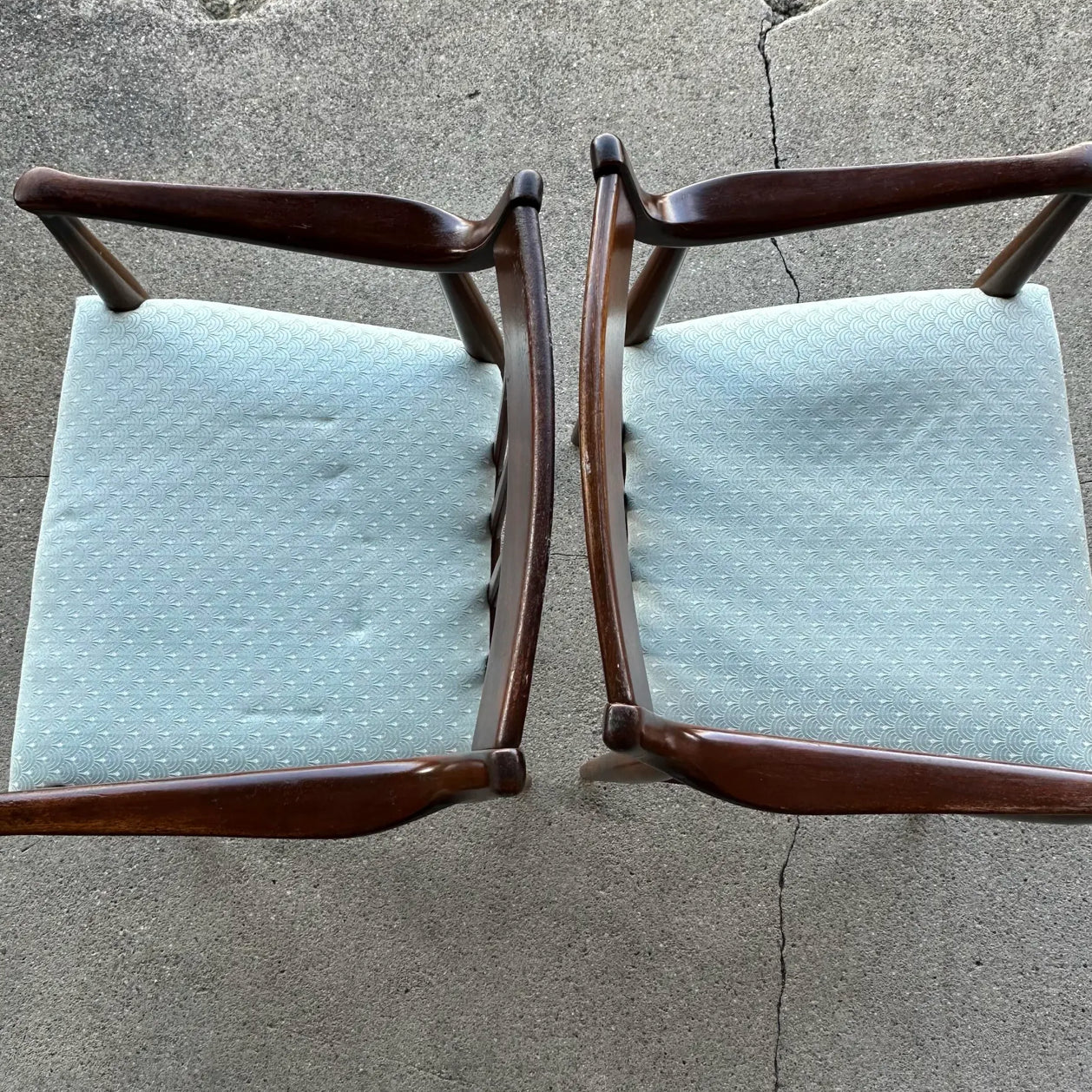 Pair of American Walnut Armchairs by Heritage Henredon