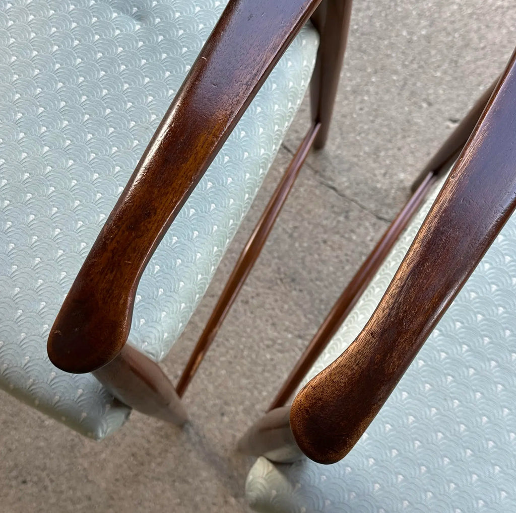 Pair of American Walnut Armchairs by Heritage Henredon