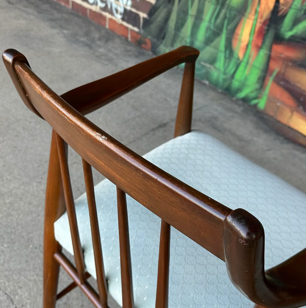 Pair of American Walnut Armchairs by Heritage Henredon