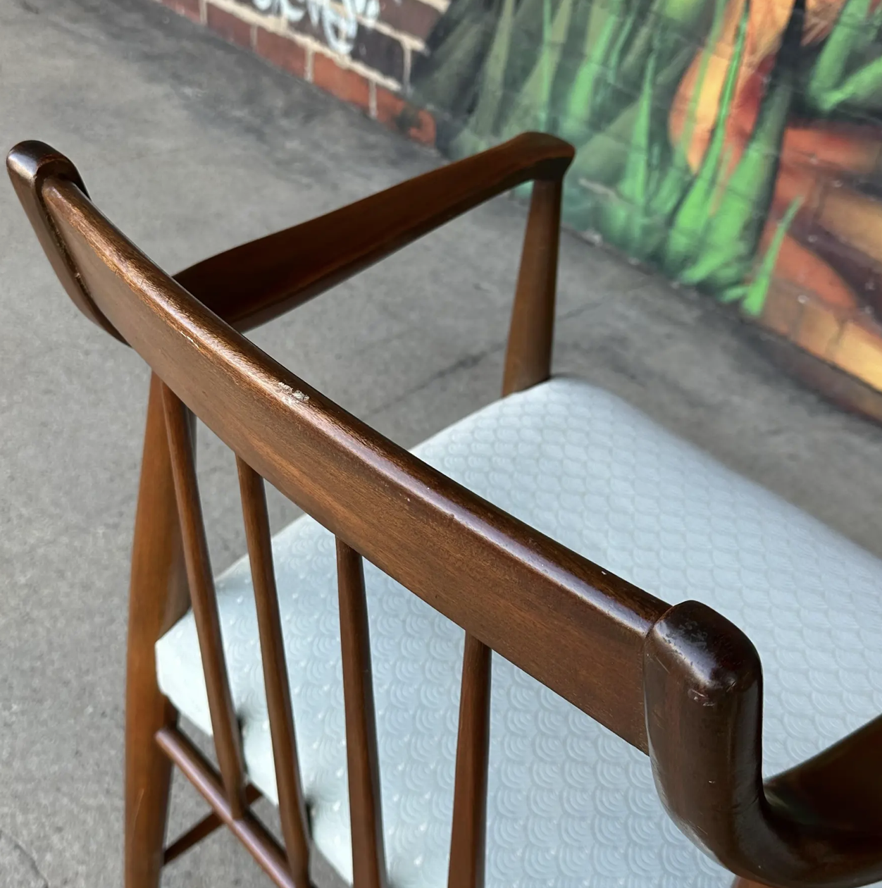 Pair of American Walnut Armchairs by Heritage Henredon