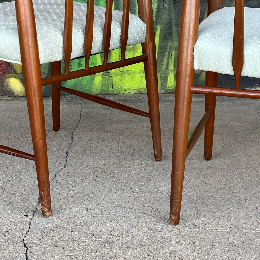 Pair of American Walnut Armchairs by Heritage Henredon