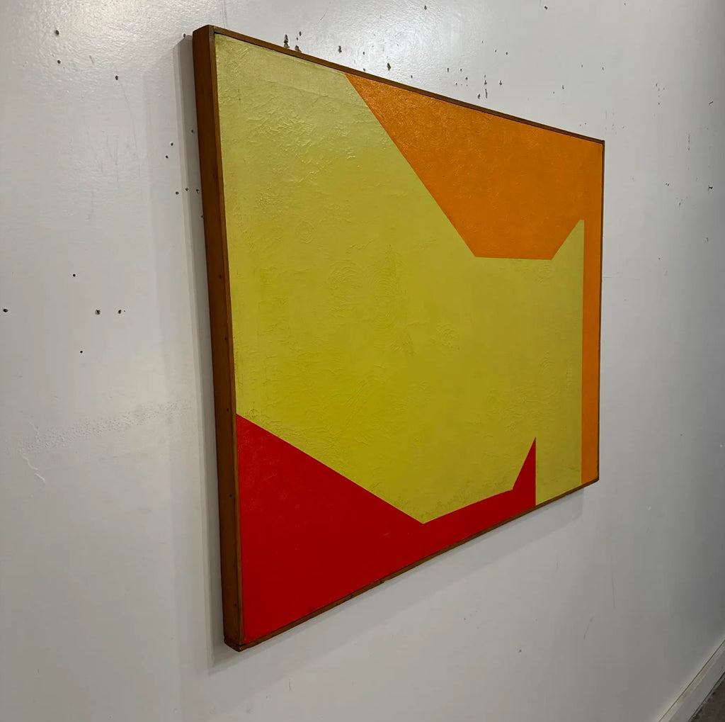 Modern Abstract Color Blocked Art Painting From the Mid Century