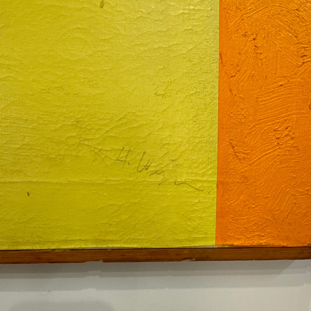 Modern Abstract Color Blocked Art Painting From the Mid Century