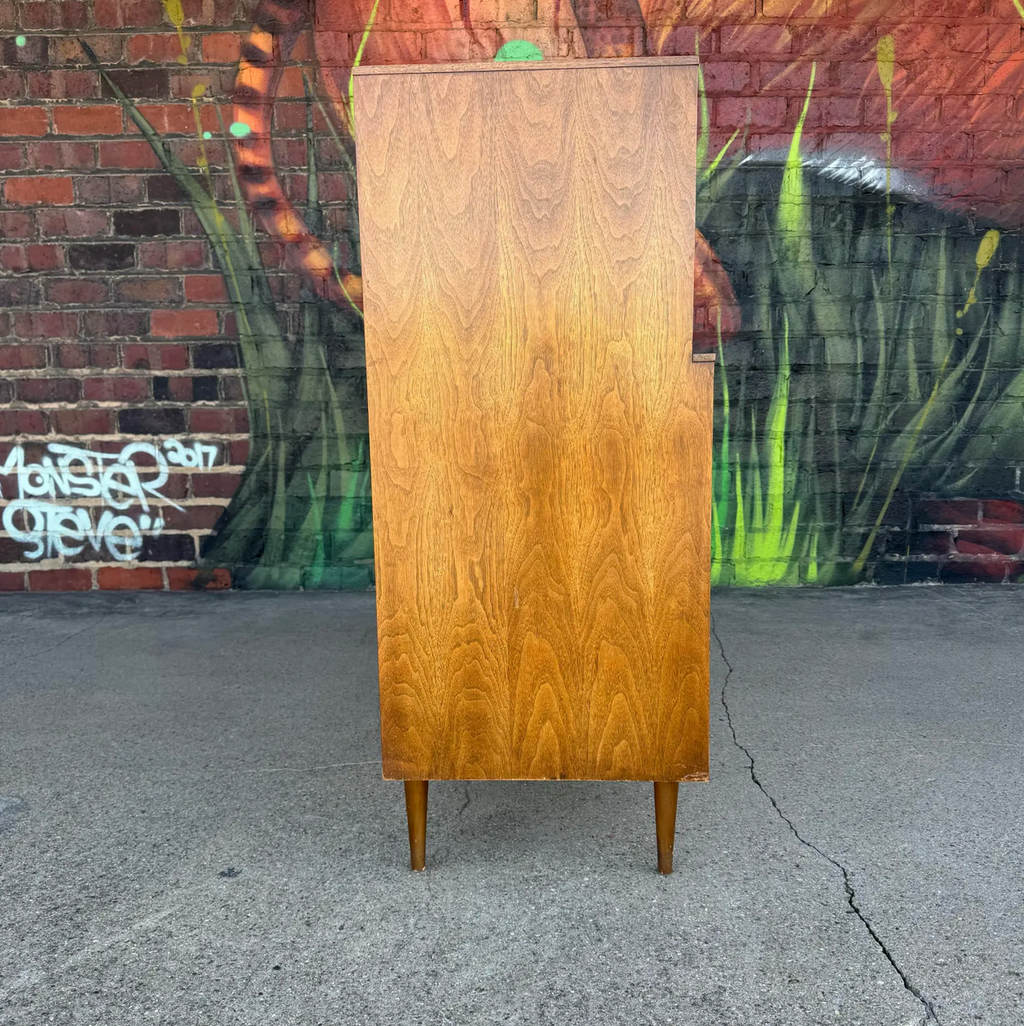 Unique Mid Century Modern Tall Wood Dresser