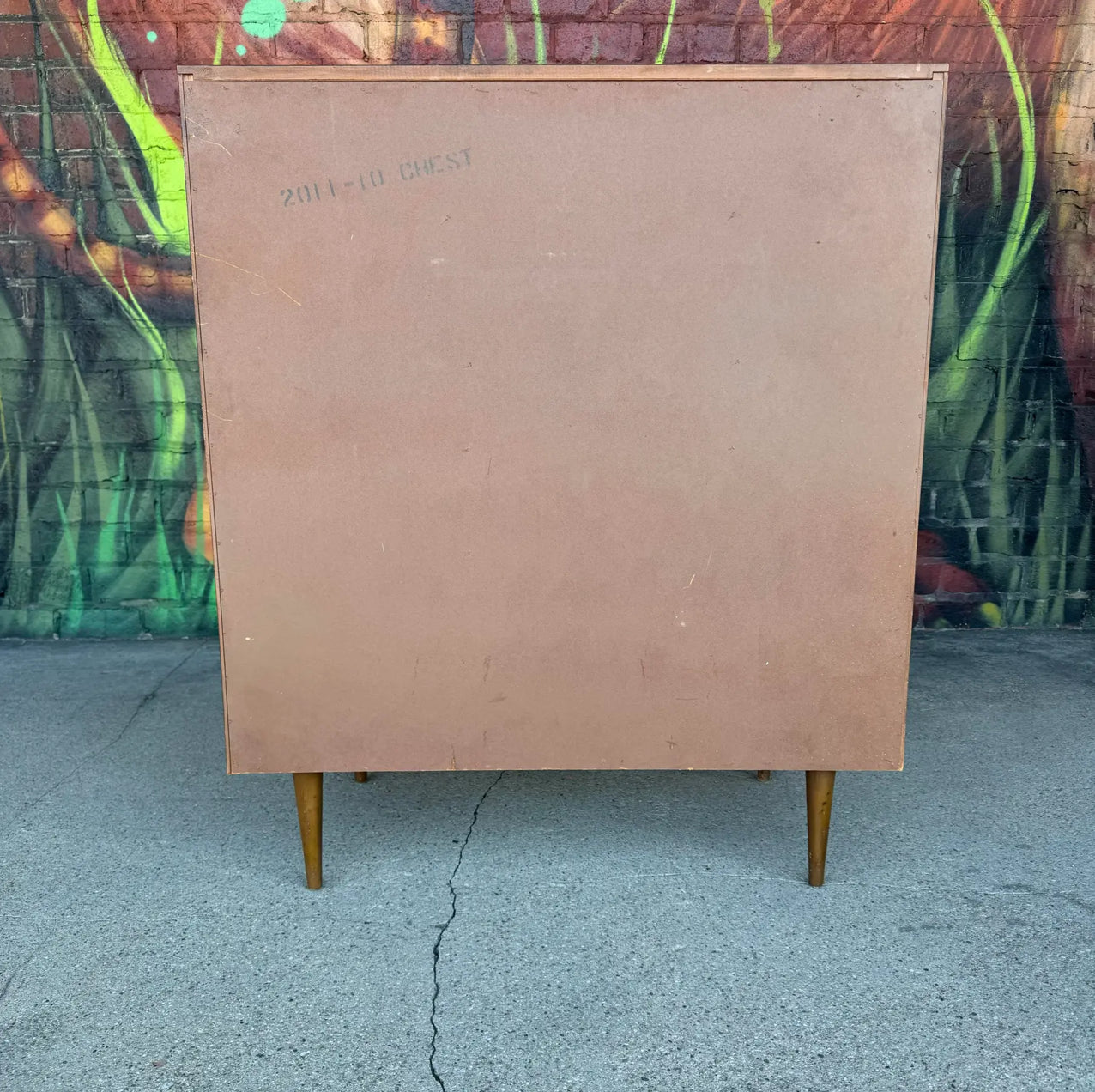 Unique Mid Century Modern Tall Wood Dresser