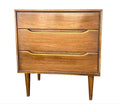 Mid Century Modern Wood Three-Drawer Nightstand