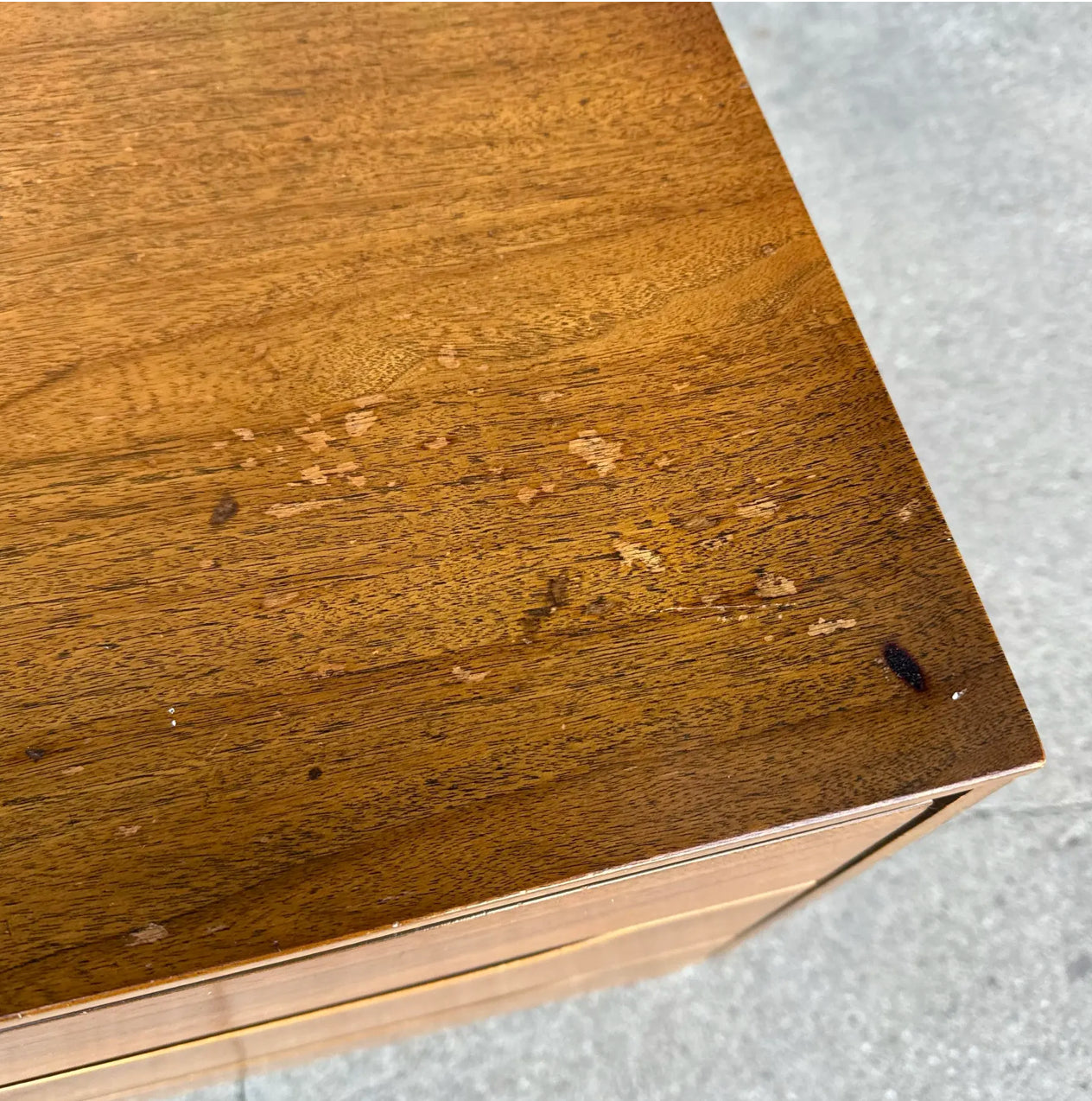 Mid Century Modern Wood Three-Drawer Nightstand