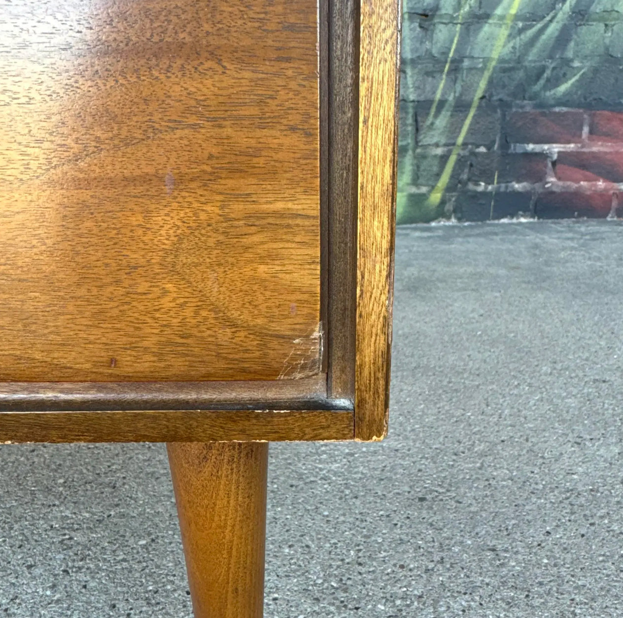 Mid Century Modern Wood Three-Drawer Nightstand
