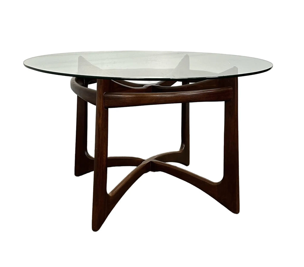 Adrian Pearsall Walnut and Glass “Compass” Dining Table