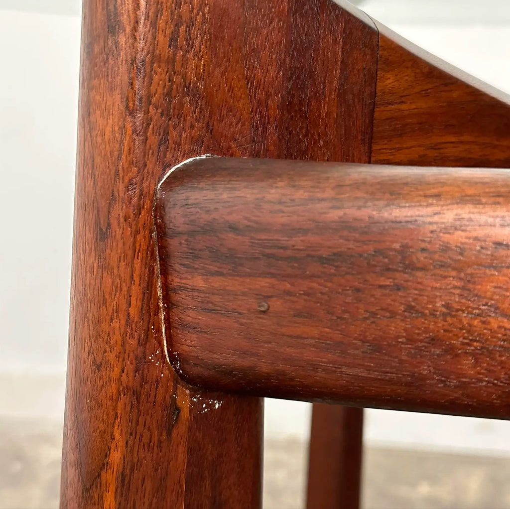 Adrian Pearsall Walnut and Glass “Compass” Dining Table