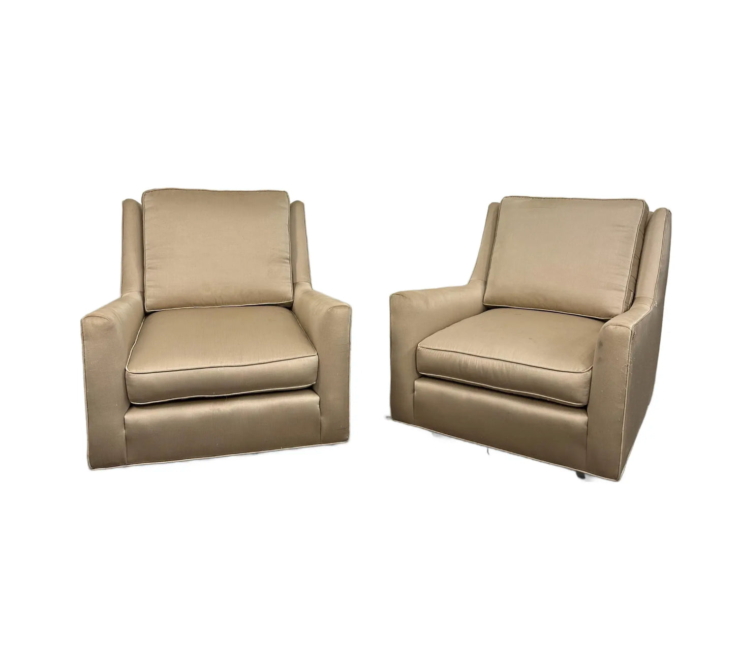 Pair of Milo Baughman Lounge Chairs on Casters