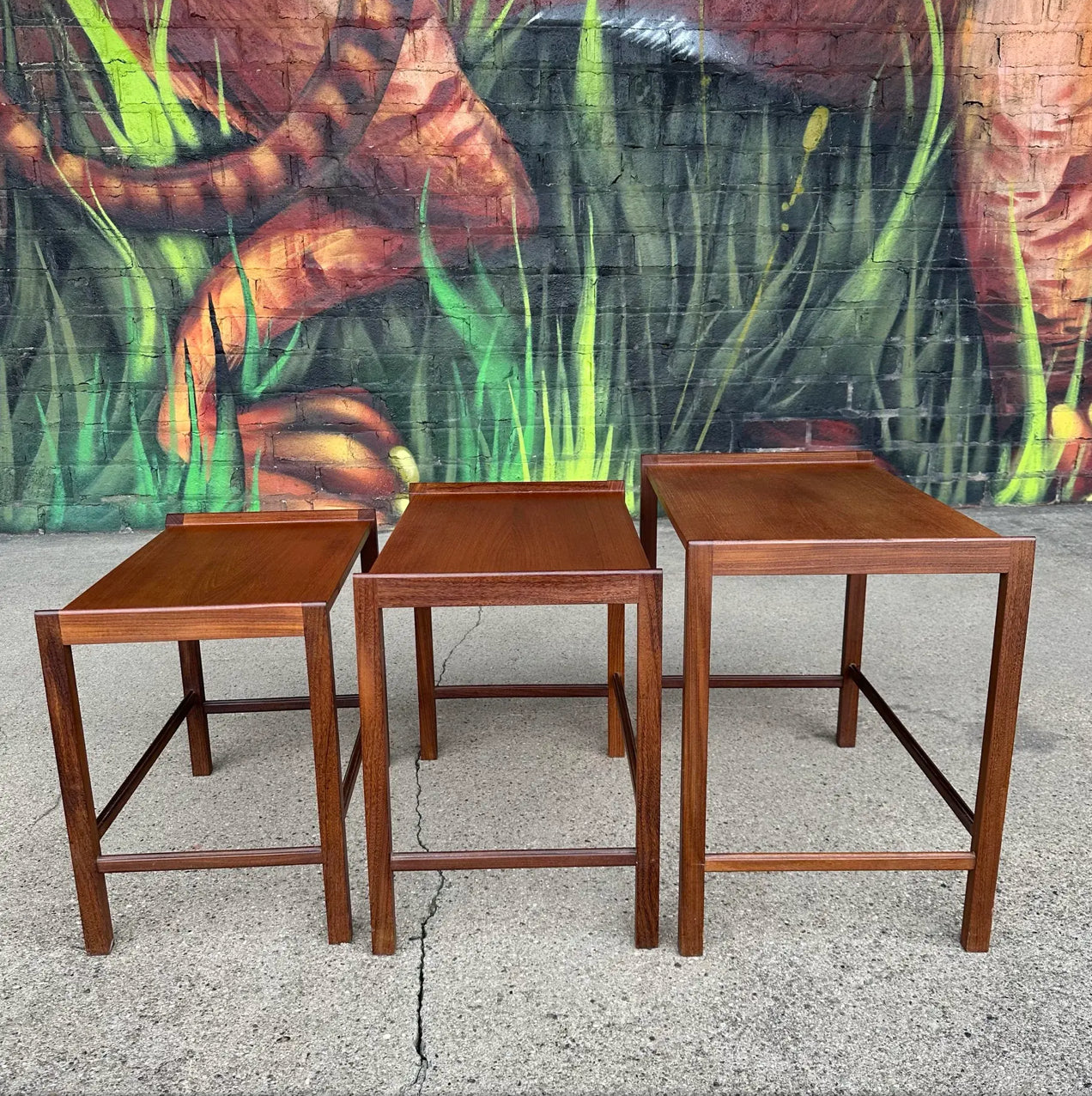 Mid 20th Century Danish Teak Nesting Side Tables