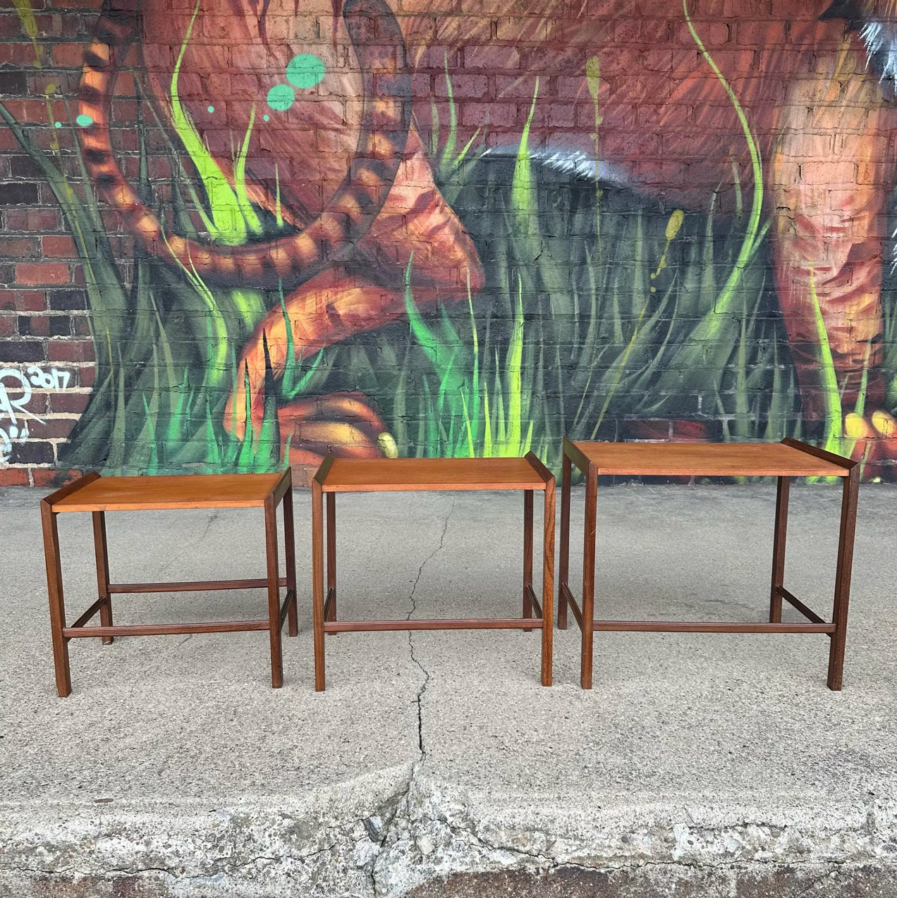 Mid 20th Century Danish Teak Nesting Side Tables