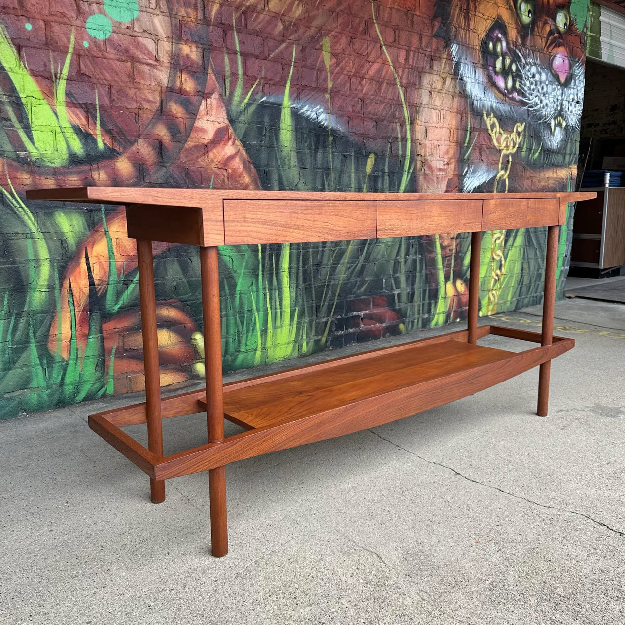 William Pahlmann Walnut Studio Console Table