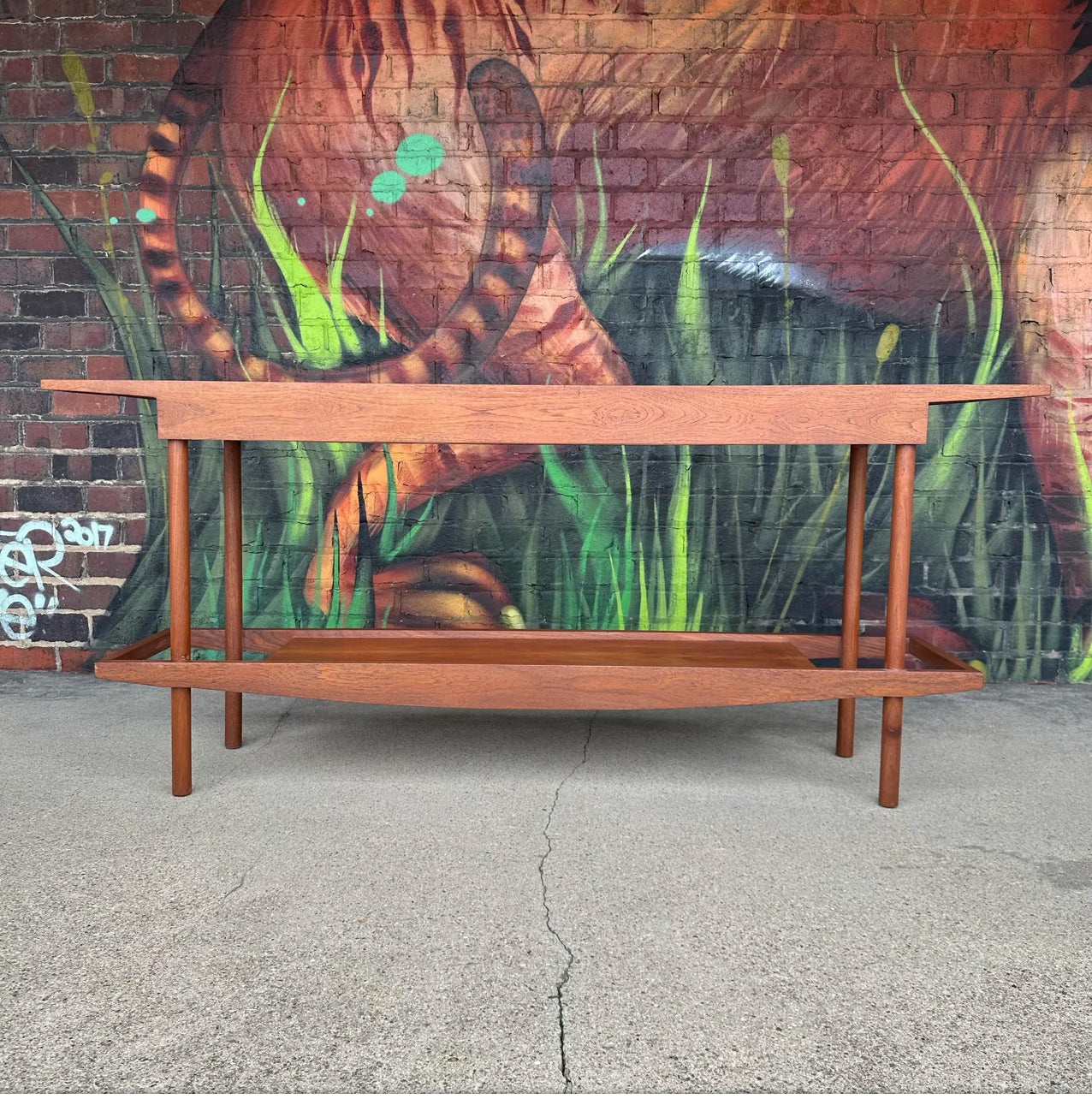 William Pahlmann Walnut Studio Console Table