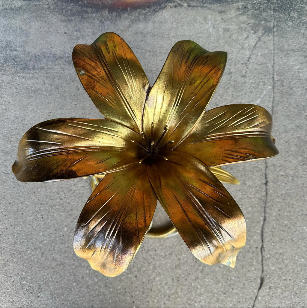 Mid Century Modern Drexel "Arthur Court" Lily Gilded Cast Aluminum Side Table