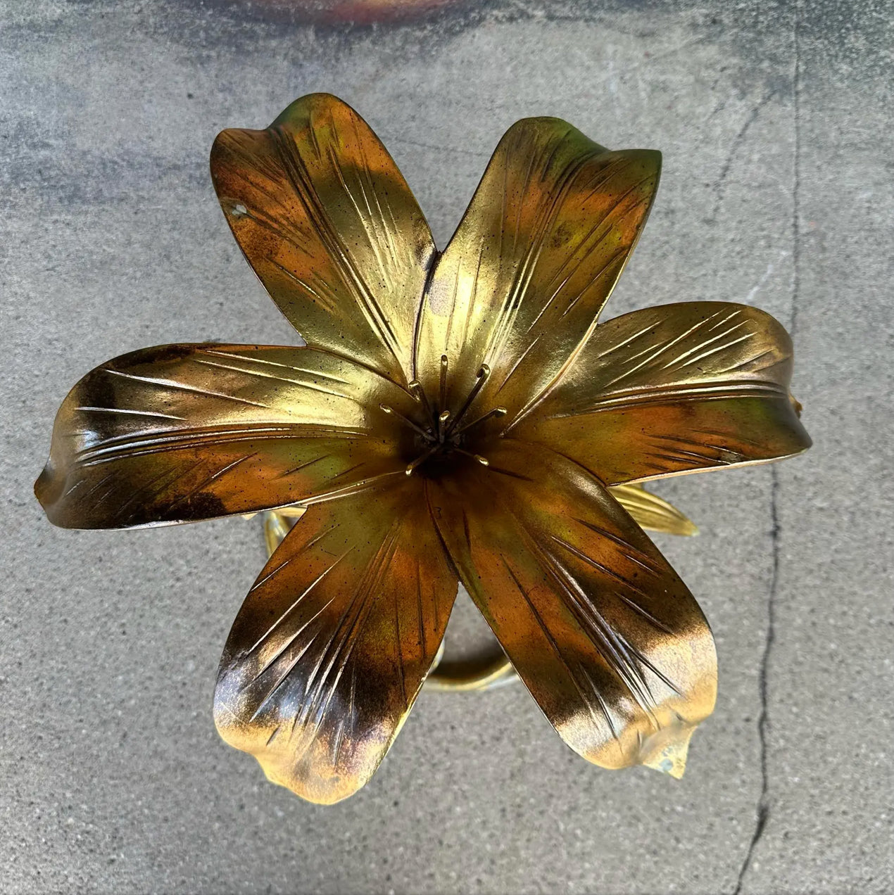 Mid Century Modern Drexel "Arthur Court" Lily Gilded Cast Aluminum Side Table