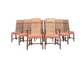 Mid 20th Century Set of 8 Cane High Back Dining Chairs