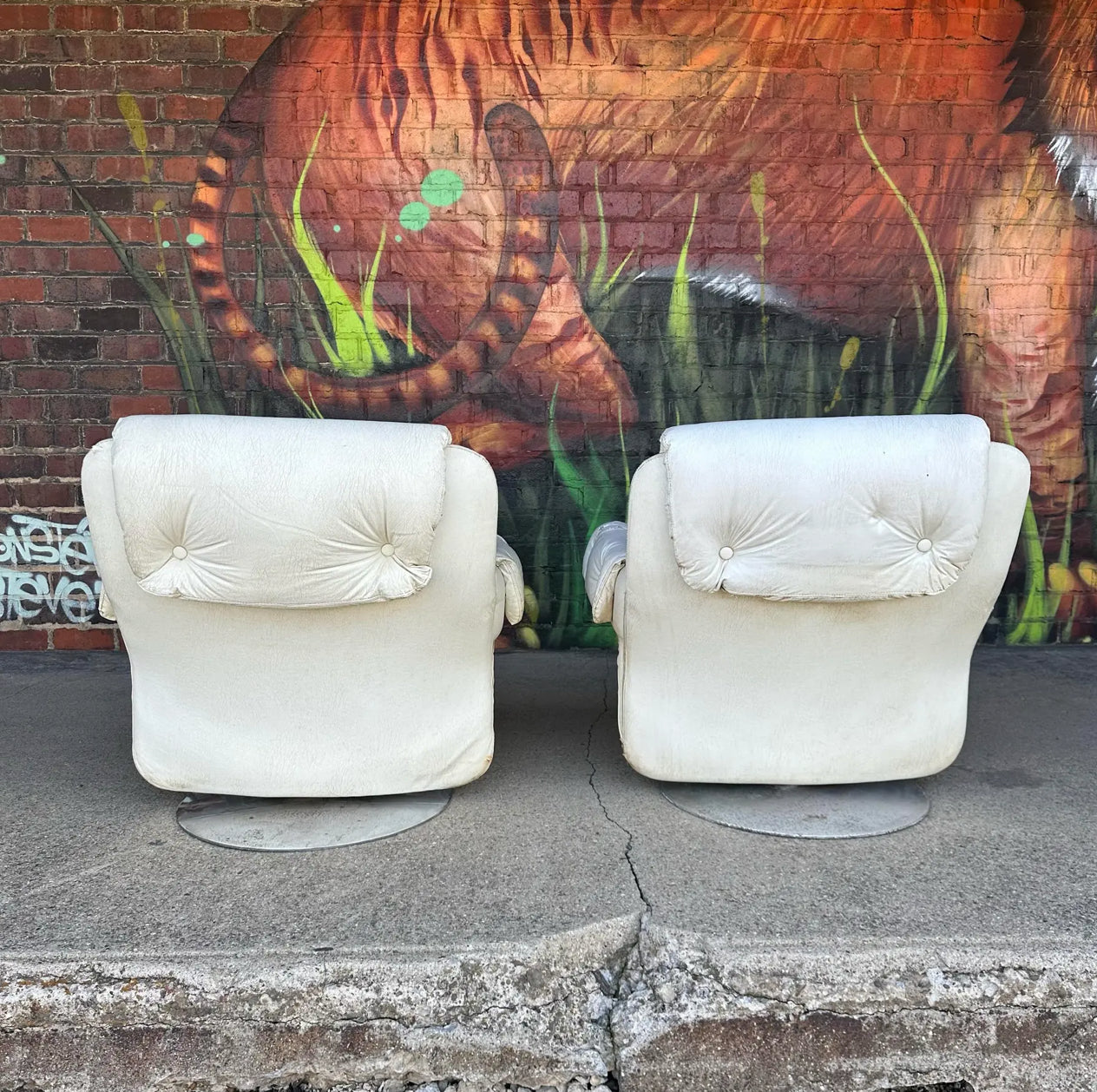 Pair of Artifort Vinyl and Chrome Chairs