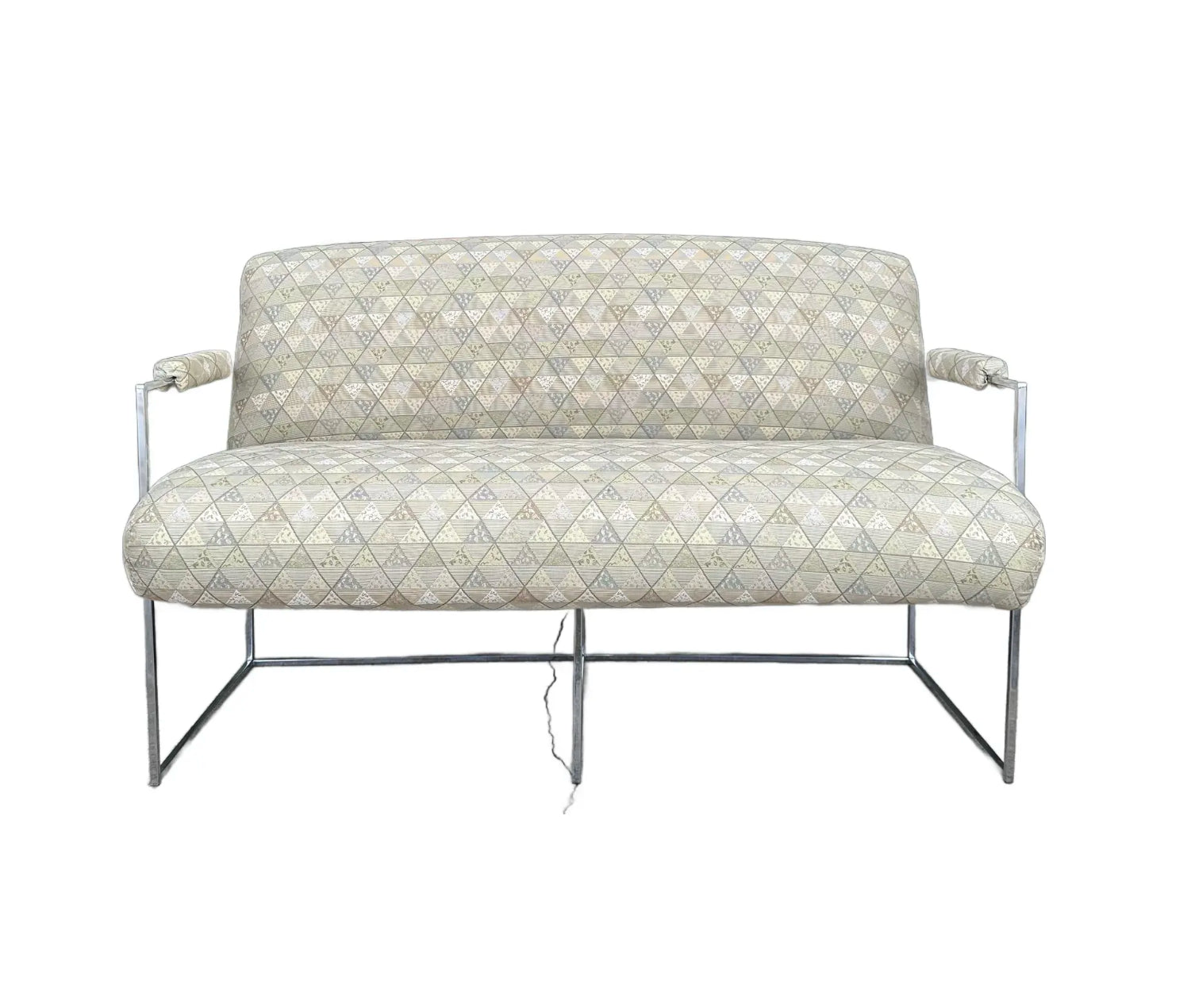 Mid Century Modern Milo Baughman Chrome Base Loveseat