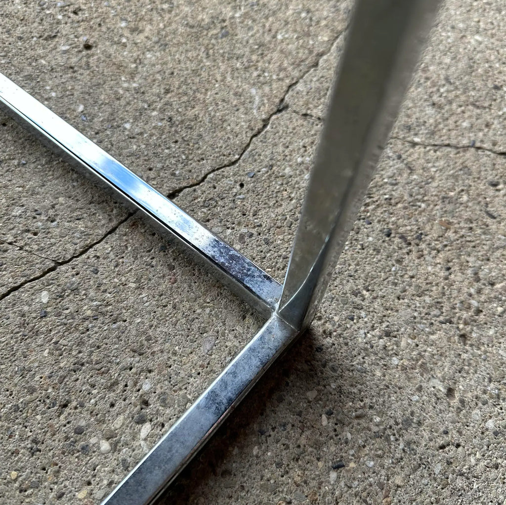Mid Century Modern Milo Baughman Chrome Base Loveseat