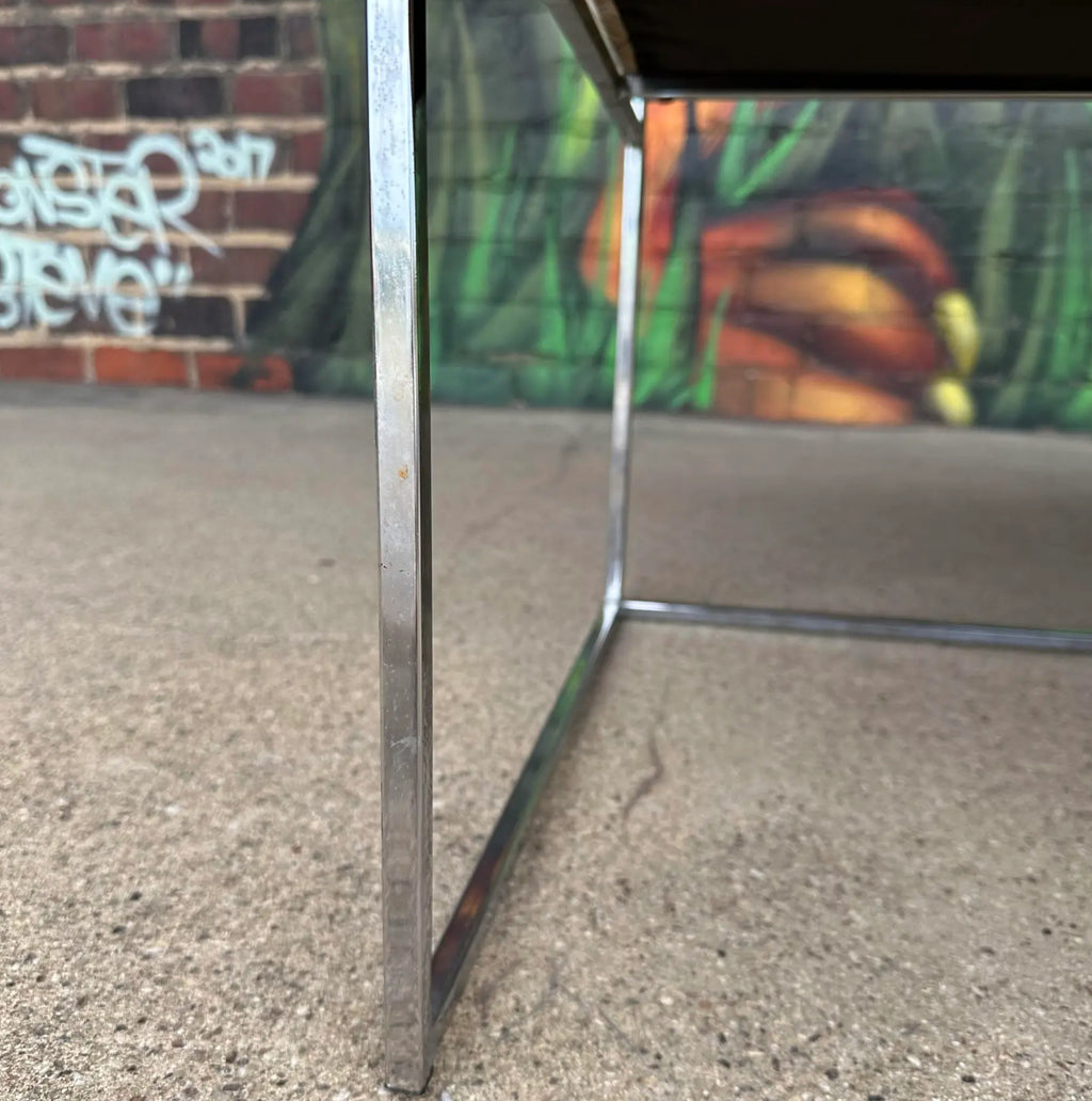 Mid Century Modern Milo Baughman Chrome Base Loveseat