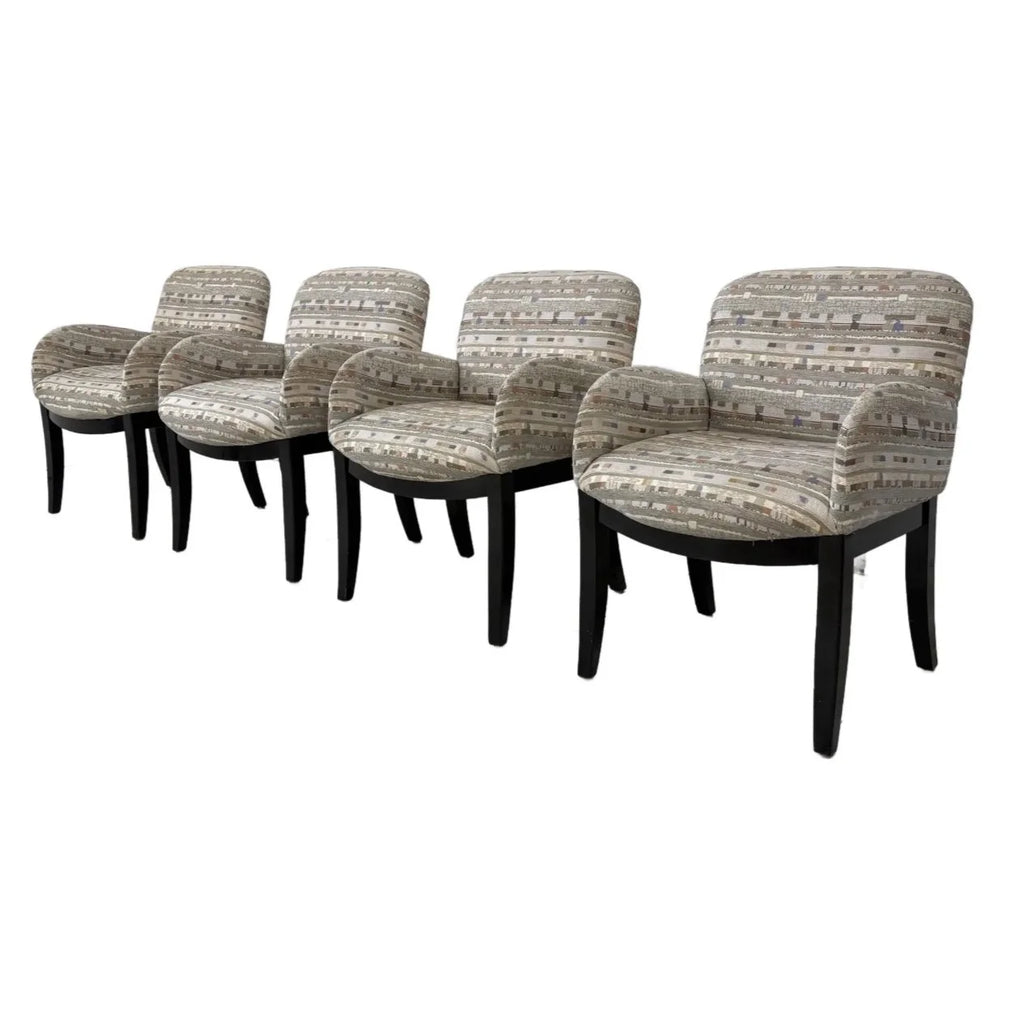 Set of 4 Milo Baughman Arm Dining Chairs