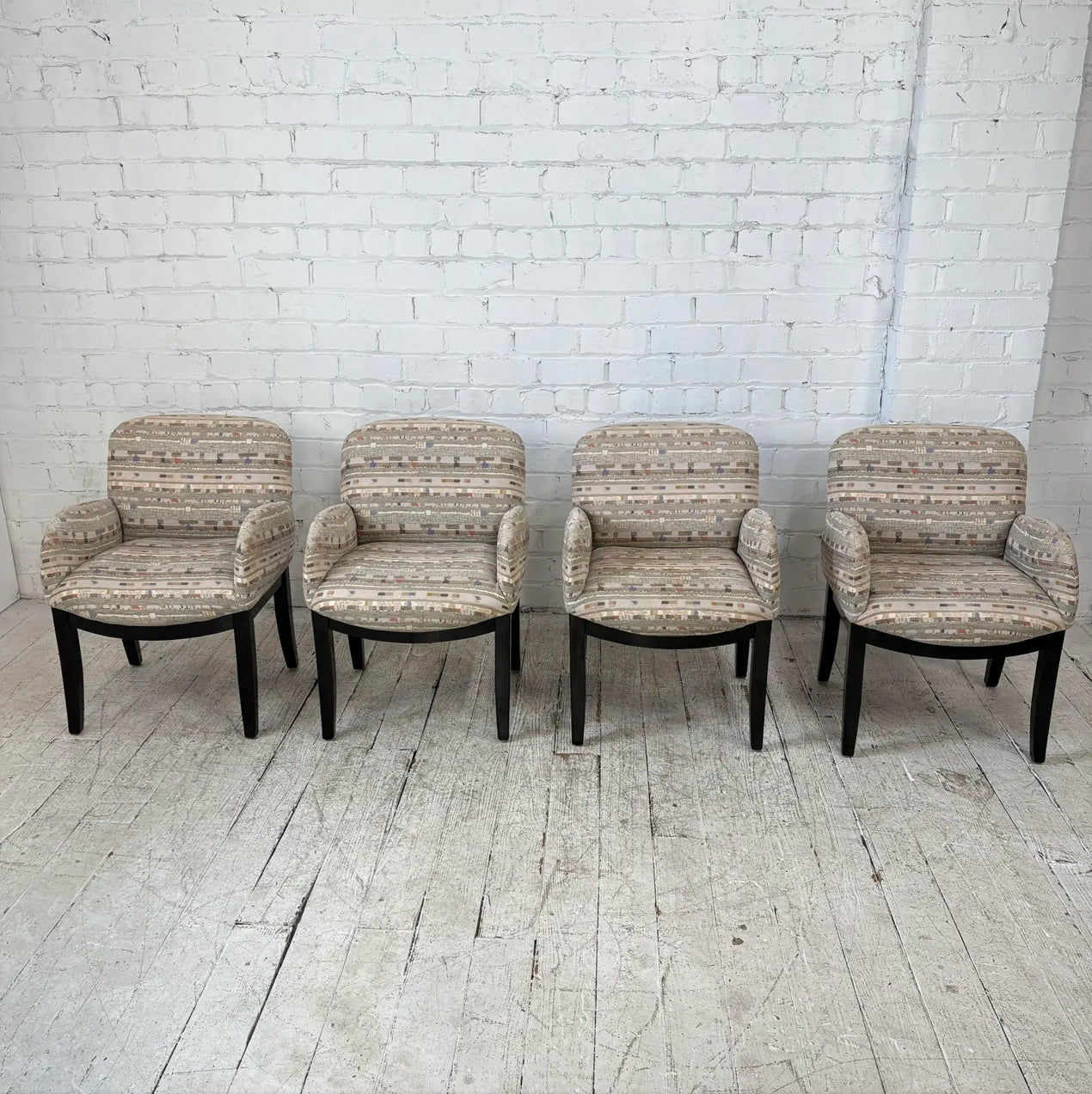 Set of 4 Milo Baughman Arm Dining Chairs