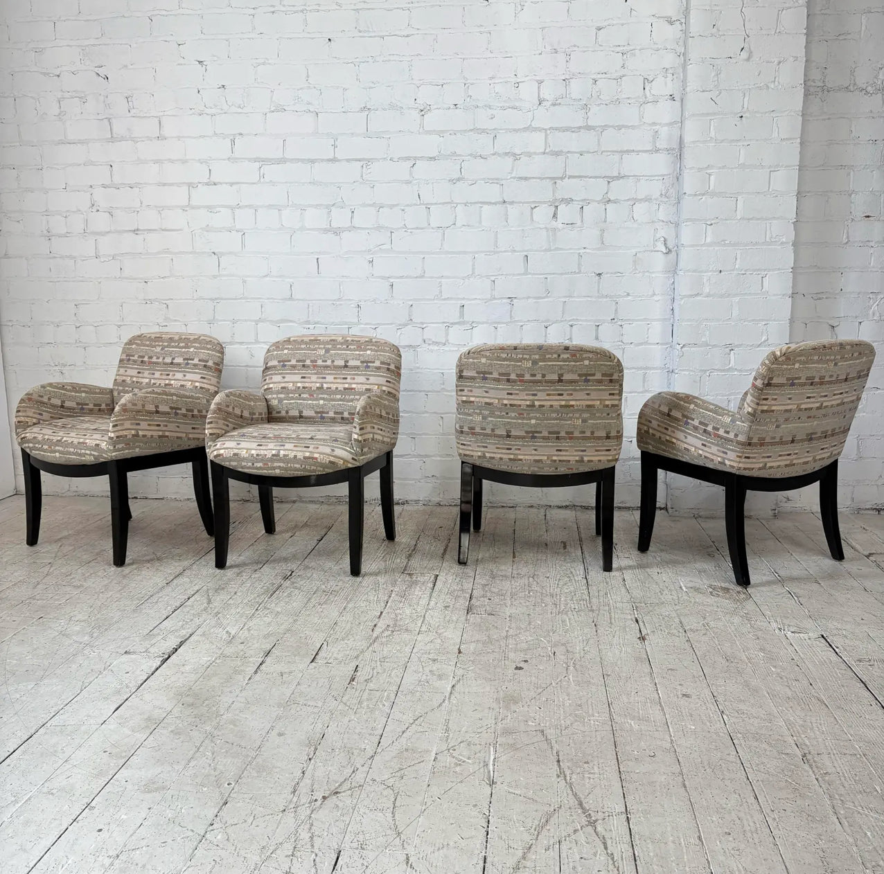 Set of 4 Milo Baughman Arm Dining Chairs