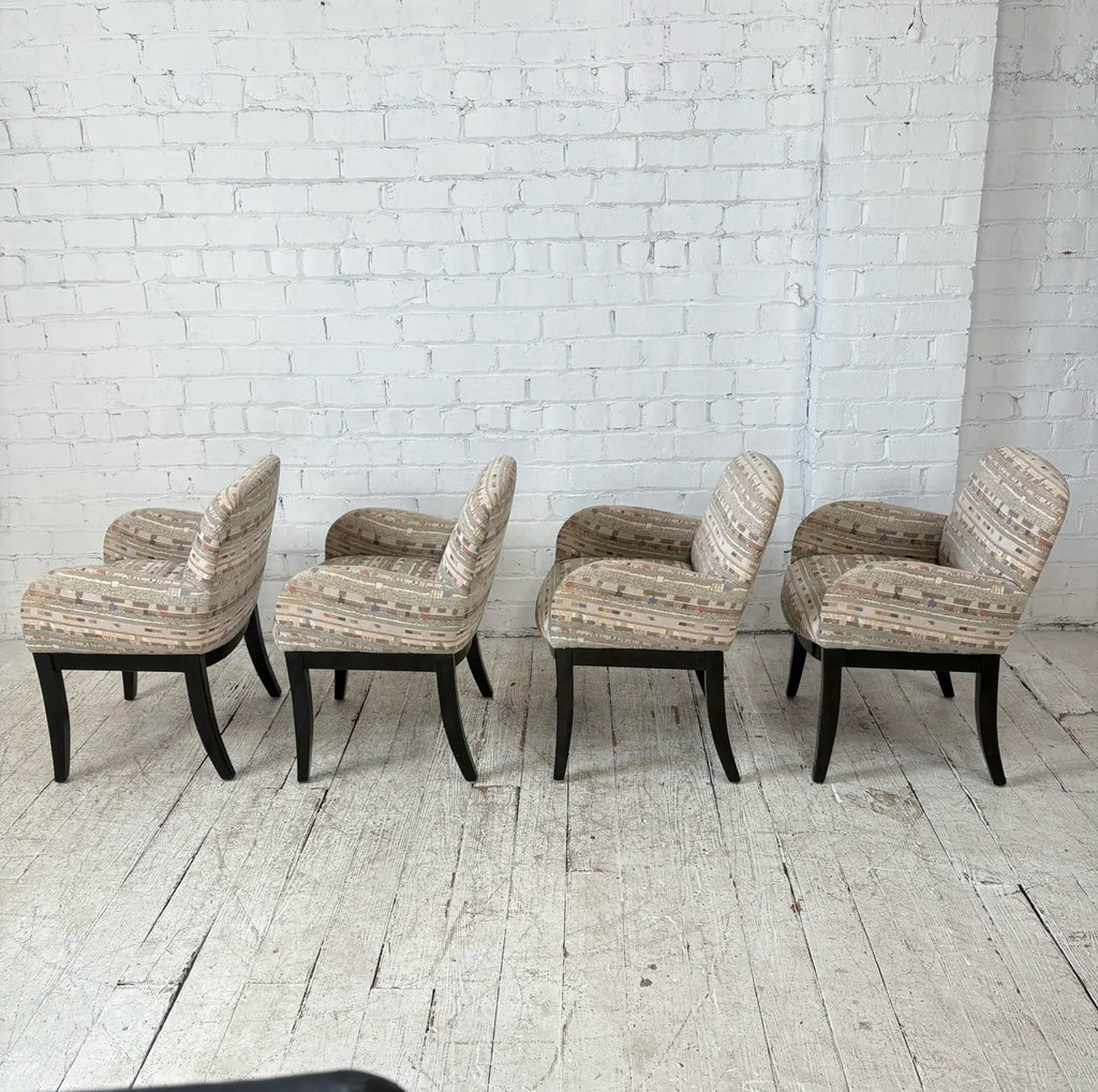 Set of 4 Milo Baughman Arm Dining Chairs