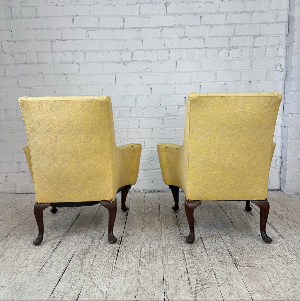 Pair of Traditional Wide Arm Antique Chairs