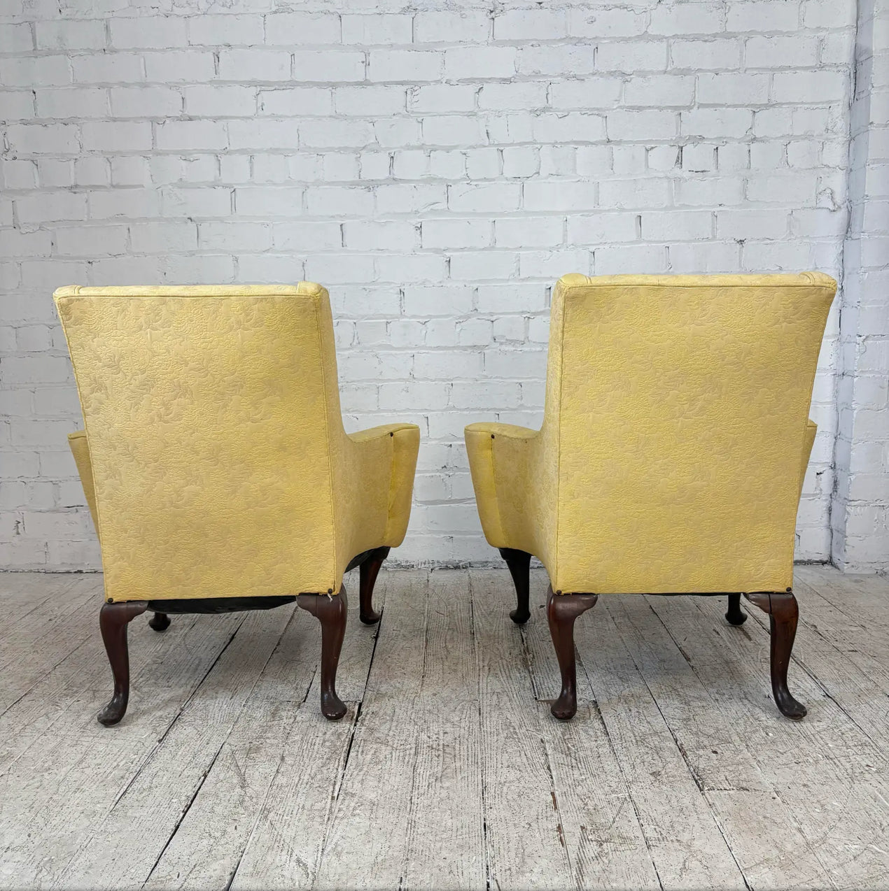 Pair of Traditional Wide Arm Antique Chairs