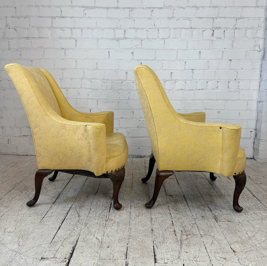 Pair of Traditional Wide Arm Antique Chairs