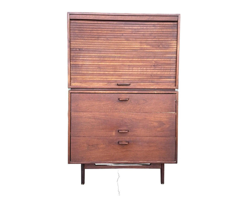 Mid Century Modern Jens Risom 2 Piece Dresser Chest Cabinet Storage Cabinet