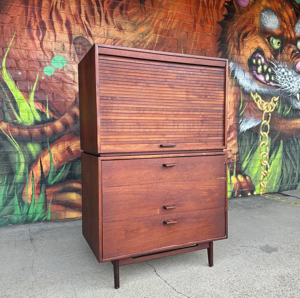 Mid Century Modern Jens Risom 2 Piece Dresser Chest Cabinet Storage Cabinet