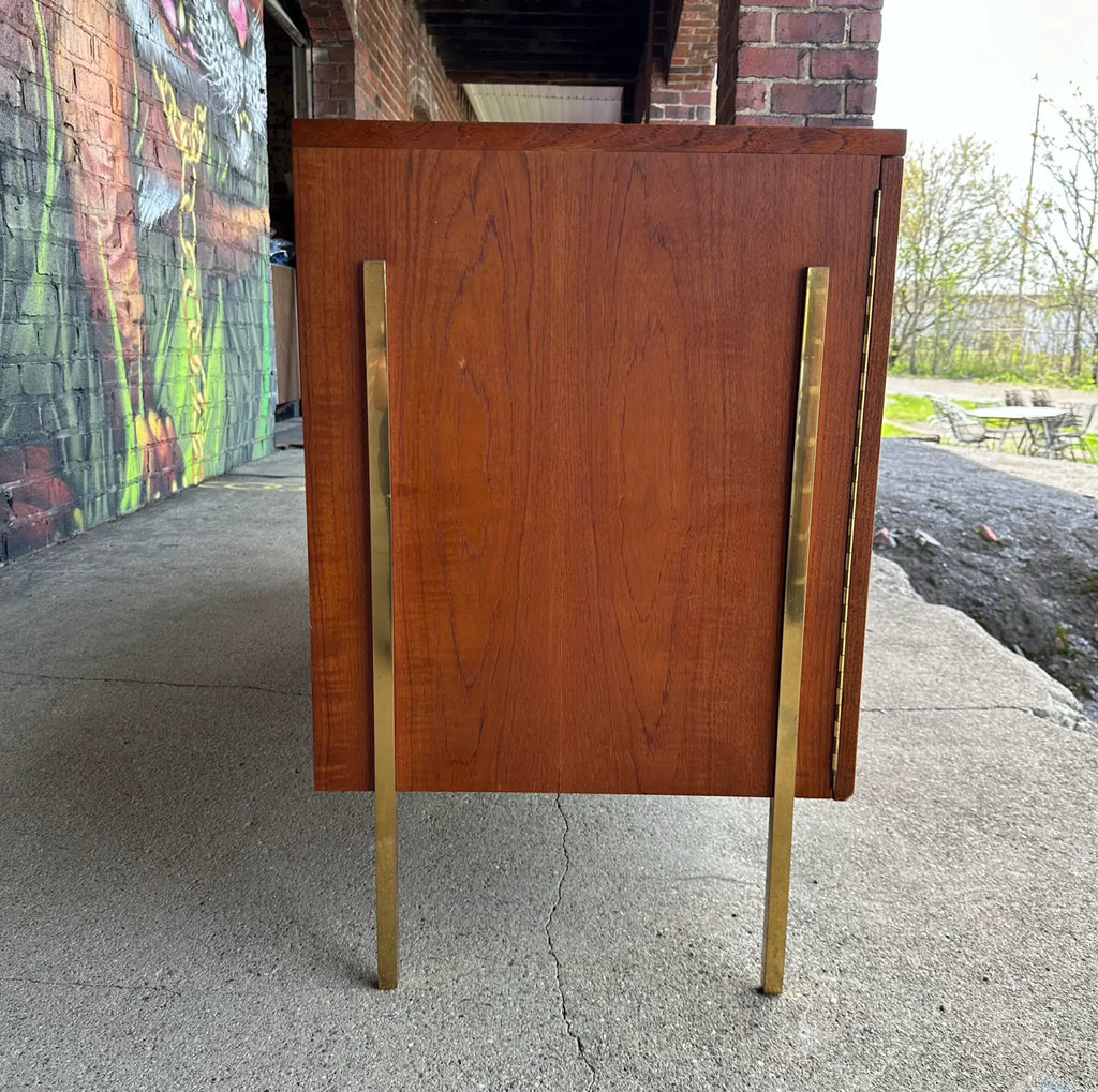 Harvey Probber Teak and Brass Credenza