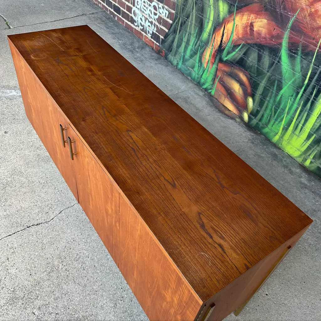 Harvey Probber Teak and Brass Credenza