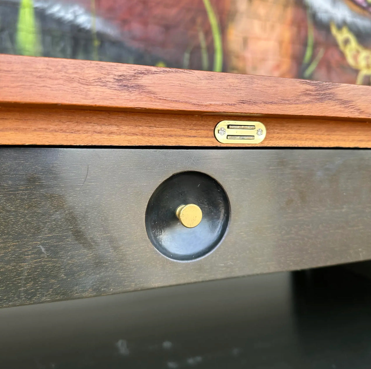 Harvey Probber Teak and Brass Credenza