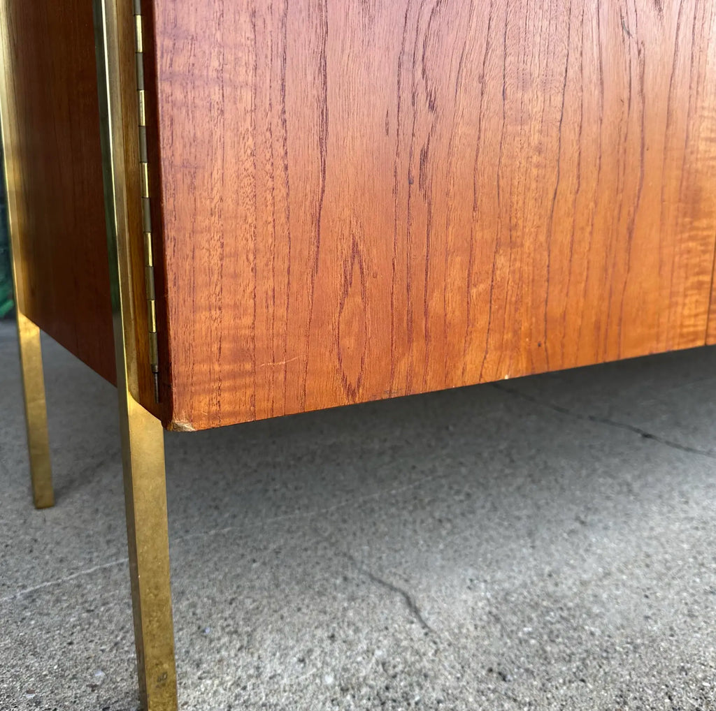 Harvey Probber Teak and Brass Credenza