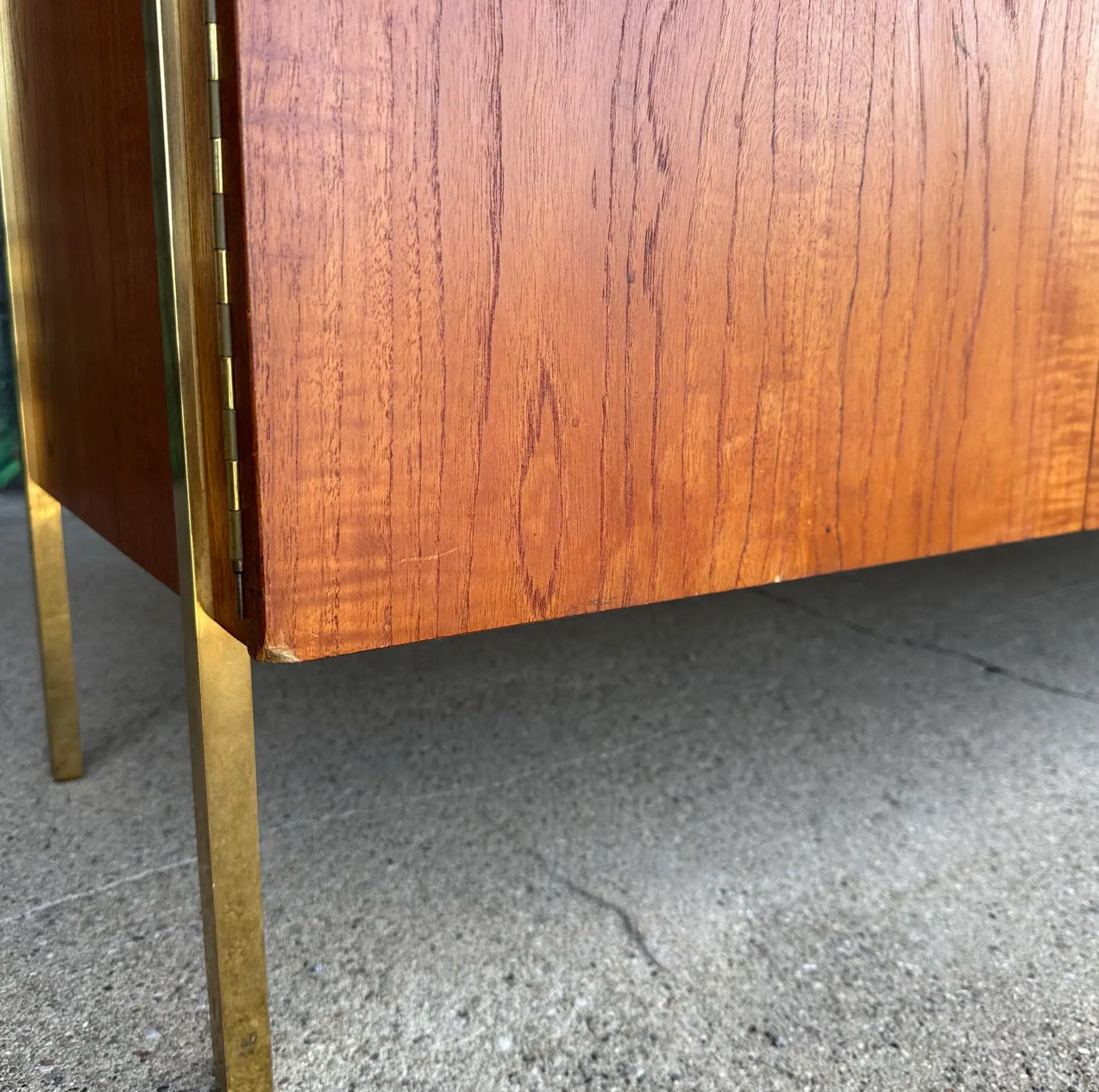 Harvey Probber Teak and Brass Credenza