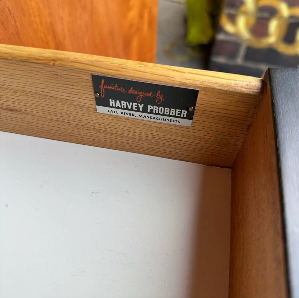 Harvey Probber Teak and Brass Credenza