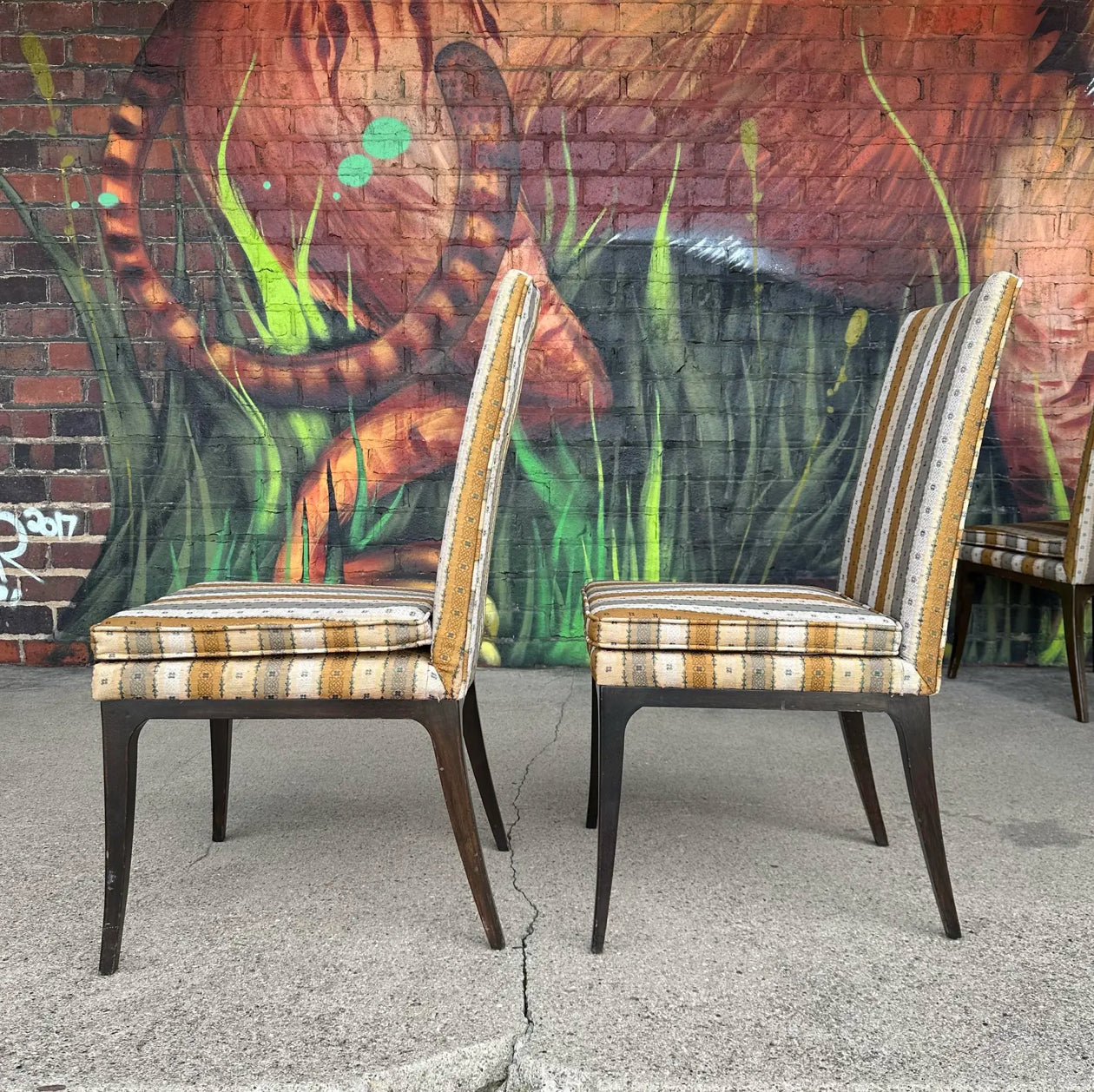 Set of 6 Harvey Probber Dining Chairs Saber Legs