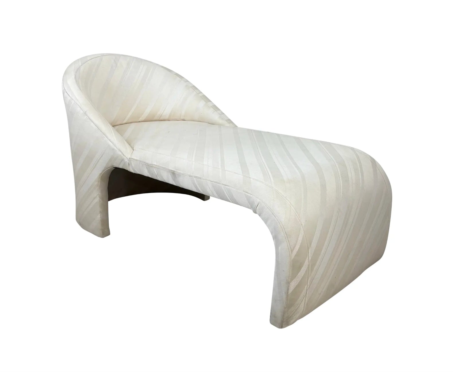 White Striped Chaise Lounge