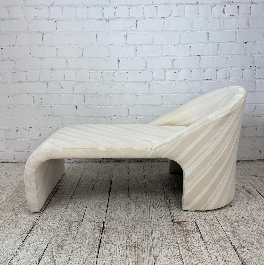 White Striped Chaise Lounge