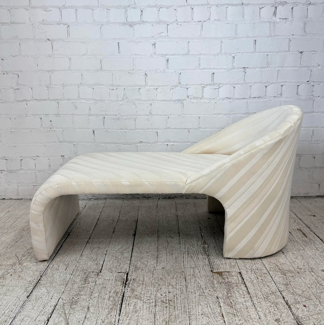 White Striped Chaise Lounge