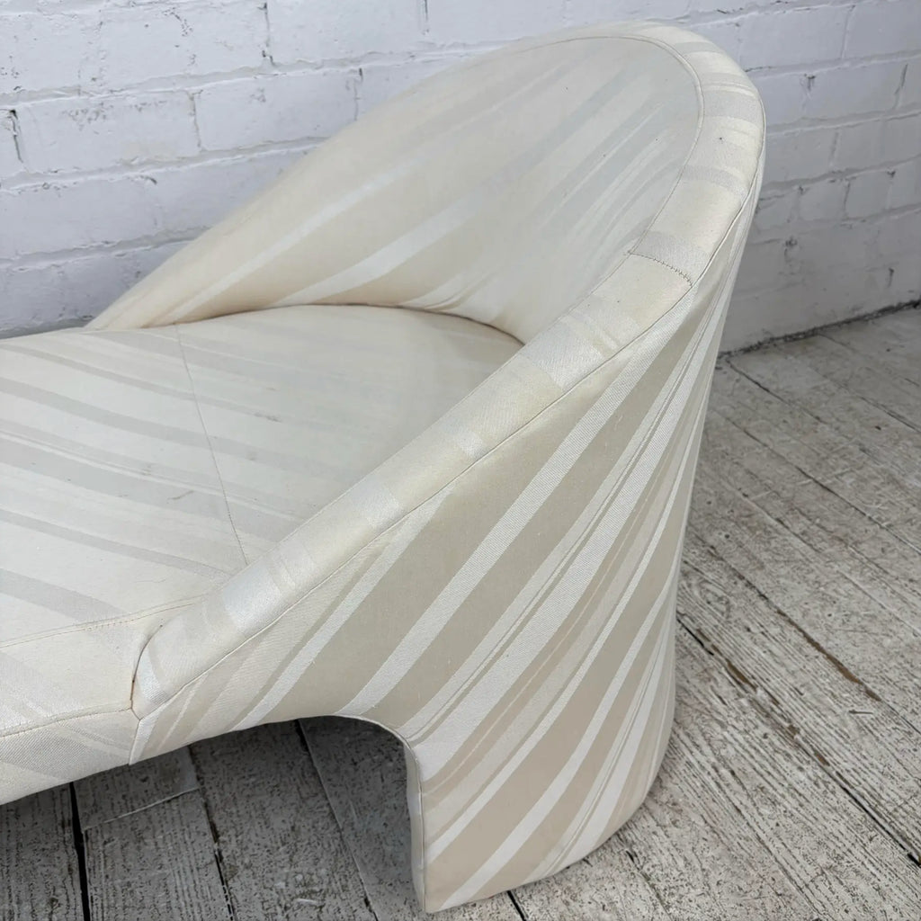 White Striped Chaise Lounge