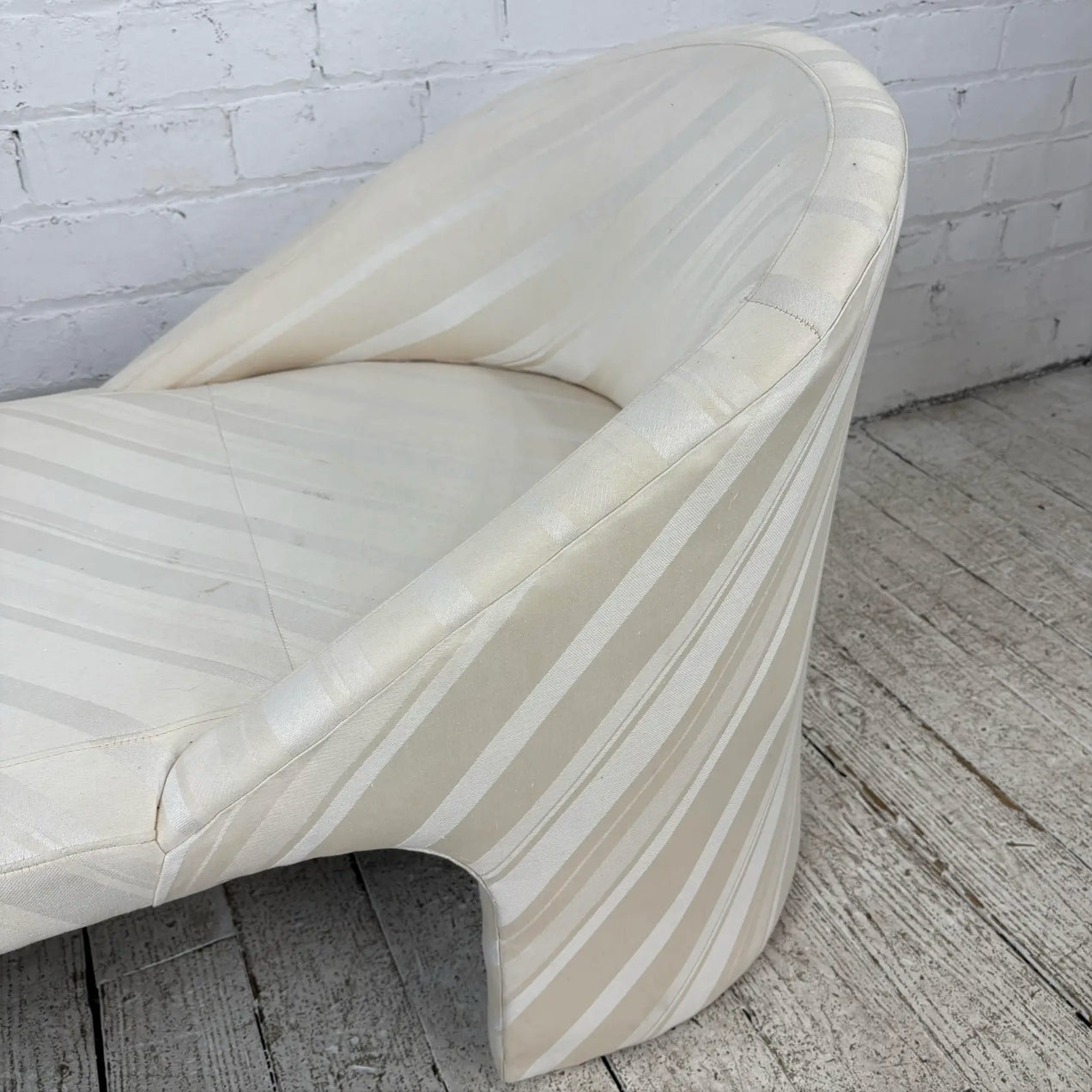 White Striped Chaise Lounge