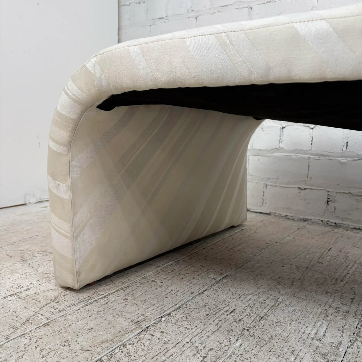 White Striped Chaise Lounge